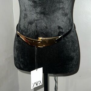 Simple sleek black with gold accent belt from Zara